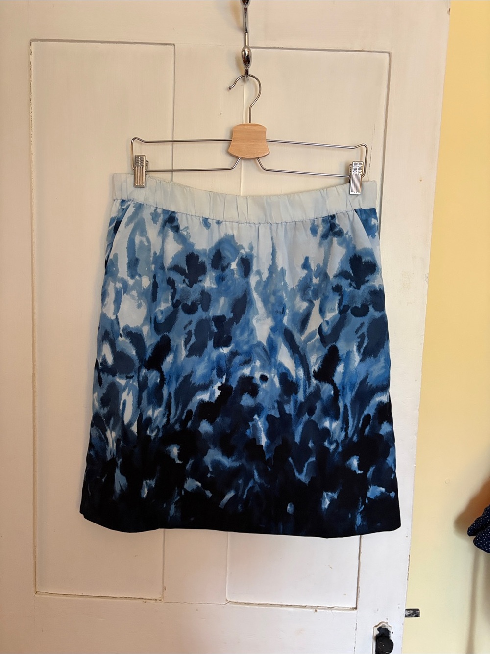 Chico’s Blue Ombre Floral A-Line Skirt